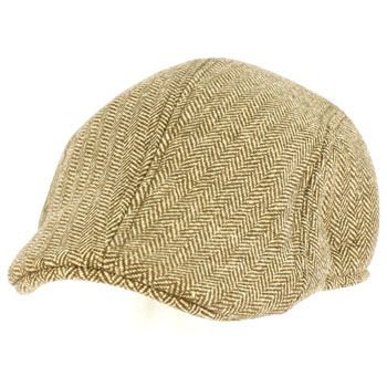 Men's Wool Blend Winter Duck Bill Ivy Cabby Driver Herringbone Hat Cap Brown XL