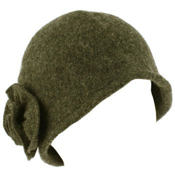 100% Wool Winter Cloche Crushable Foldable Bucket Flower Church Hat Cap Charcoal