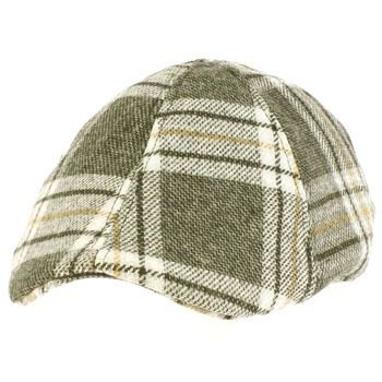 Men's Winter Duck Bill Curved Ivy Cabby Driver Tartan Plaid Hat Cap Charcoal M