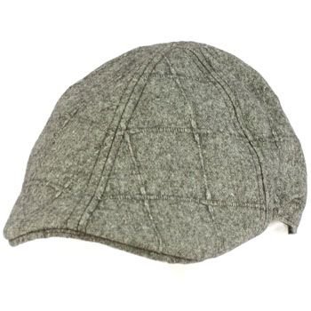 Men's Wool Blend Winter Duck Bill Curved Ivy Cabby Driver Plaid Hat Cap Gray