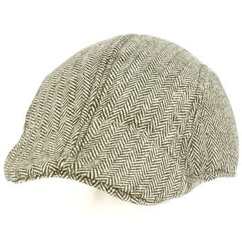 Men's Wool Blend Winter Duck Bill Ivy Cabby Driver Herringbone Hat Cap Black M/L