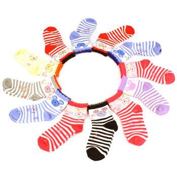 Stripe Baby Toddler Girl 1-2 years Cotton 12 Pairs Crew Mid Calf Socks Size 4-6