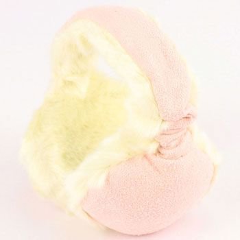 Kids 1-6 Winter Plush Faux Fur Fake Suede Fuzzy Ski Earmuff Adjustable Lt Pink