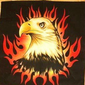 EAGLE WITH FIRE FLAME BANDANA SCARF HANDKERCHIEF