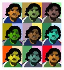 Diego Maradona Giclee on Canvas