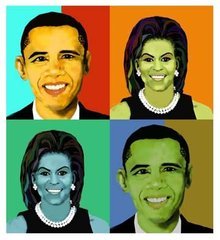 Mr & Mrs Obama Giclee on Canvas