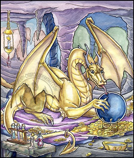Golden Dragon Watercolor Print