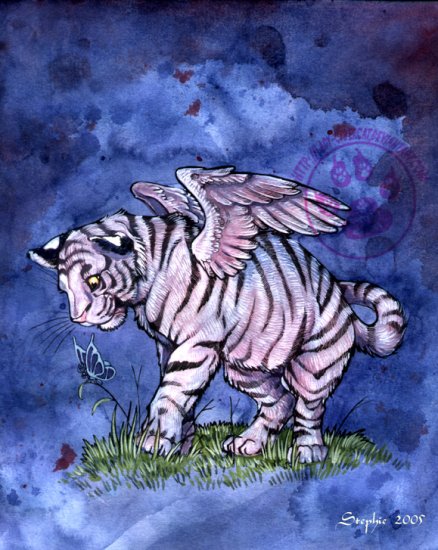 Winged Tiger Cub Print