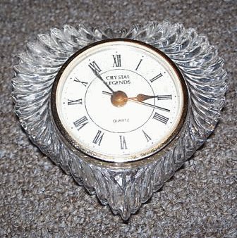 Crystal Legends Heart Shaped Mantel Clock