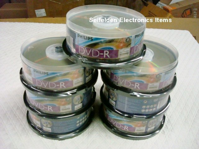 175 Lightscribe 16X Philips DVD-R Blank disc 25 X 7 NEW