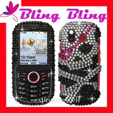 BLING Case Cover Samsung Intensity U450 ~ DIAMOND SKULL