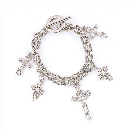 Silver-tone Crucifix Bracelet