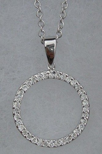 New CZ .925 Sterling Silver Eternity Chained Pendant