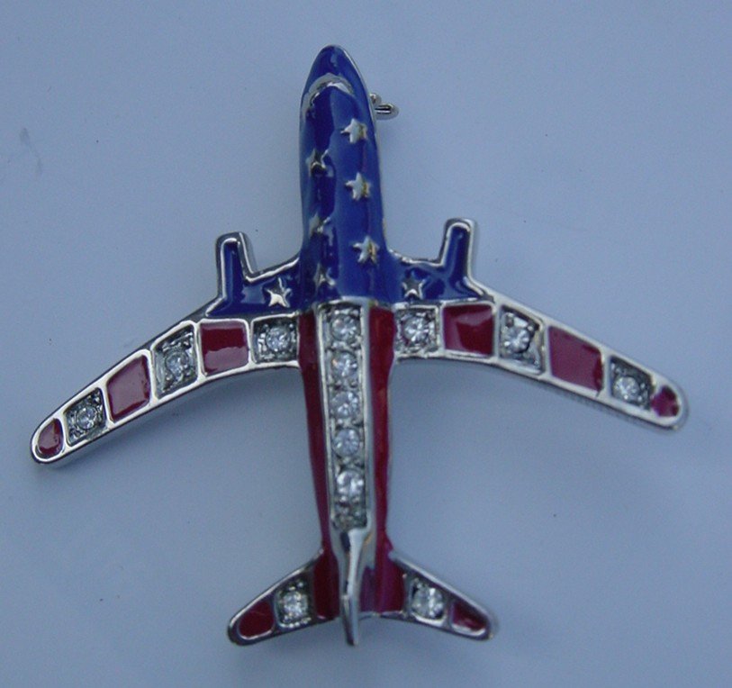 New Airplan Flag Brooche
