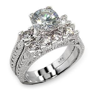 Sterling Silver Engagement/Wedding Ring Size 10