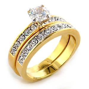Two-Tone AAA Grade CZ Ring Size 6