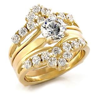 Gold Plated AAA Grade CZ Round Ring Szie 8 (259)