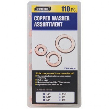 Copper Washer Assortment 110 Piece