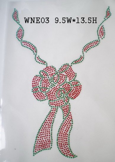 Neckline design rhinestone motif