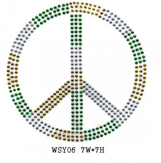 Peace sign rhinestone motifs