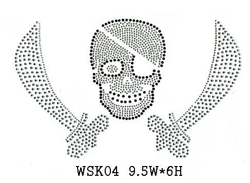 skull design hot fix motif