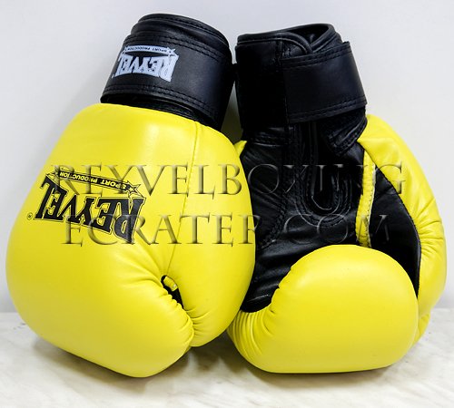 Reyvel boxing gloves Genuine Leather 12 oz Yelow