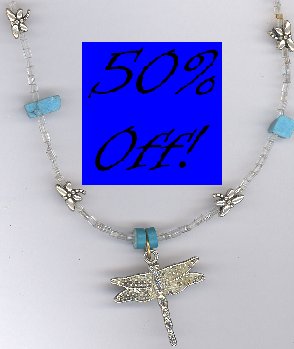 Dragonfly Pendant w/ Turquoise Necklace-50% OFF!!