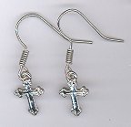 Cross Earrings-silver