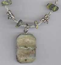 Glow in the Dark Agate Necklace w/ Yellow Turquoise