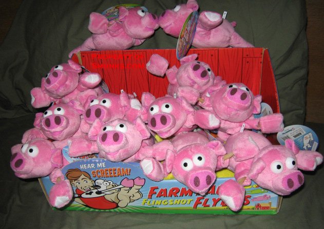 New Screaming Slingshot Flying Pig Toy WOW $2.99 ea!