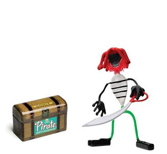Redbeard Pirate Bender Action Figure Benders Magnet Toy