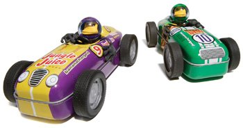 Purple #9 Motorized Hot Rod Monkey Bender Tin Race Cars