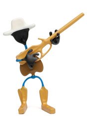 Marshall Wild West Bender Toy Tin Rifle Boots outlaw