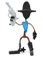 Hop Along Wild West Bender Toy Tin six shooter outlaw