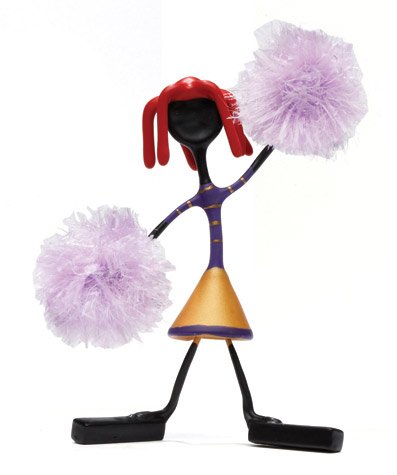 Hailey Red Head Cheerleader Bender Toy Pom Poms Tin NEW