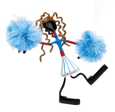 Debbi Brunette Cheerleader Bender Toy Pom Poms Tin NEW