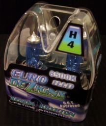 Blue H4 Xenon Krypton Gas Headlights clear white light