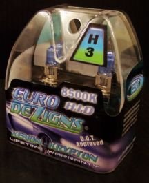 Blue H3 Xenon Krypton Gas Headlights clear white light