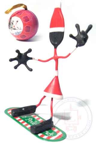 Snowboarding Mrs Claus Bender Ornament Christmas tree