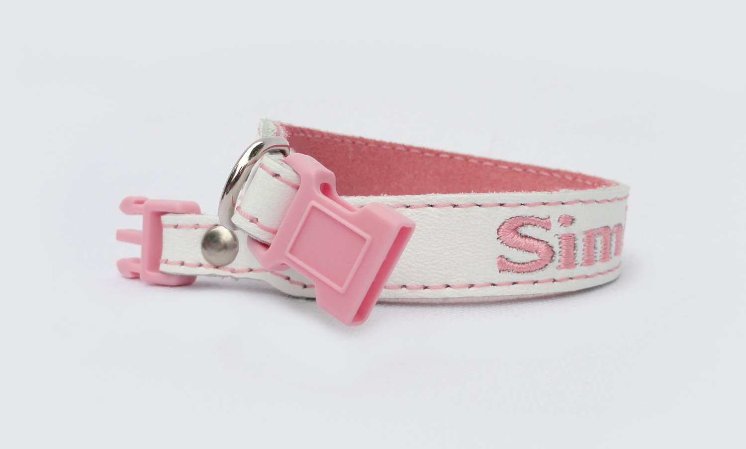 Personalized Leather Dog Collar with plastic buckle by Ruggit Collars (sizes: 8-11) Toy dogs