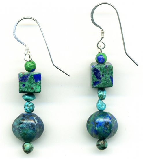 Azurite-Malachite Earrings