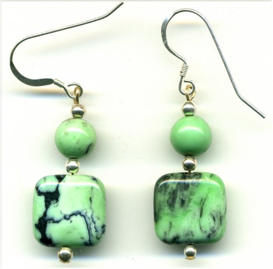 Green Grass Turquoise Earrings
