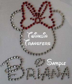 Rhinestone Transfer Iron On PERSONALIZED MINNIE CUSTOM