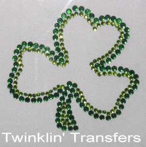 Rhinestone Transfer Hot Fix Iron On SHAMROCK GREEN