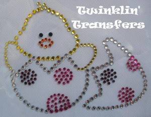 Rhinestone Transfer Iron On EASTER EGG CHICK DOTS