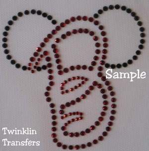 Rhinestone Transfer Iron DISNEY INITIAL LETTER MICKEY
