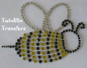 Rhinestone Hot Fix Iron On Transfer BEE BUMBLEBEE