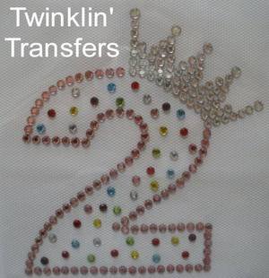 Rhinestone Hot Fix Iron On PRINCESS 2nd BIRTHDAY 2 TWO