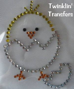 Rhinestone Transfer Iron On EASTER BABY CHICK EGG