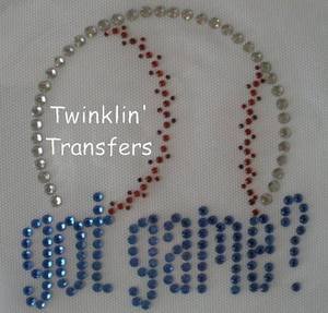 Rhinestone Iron On Transfer BASEBALL GOT GAME?